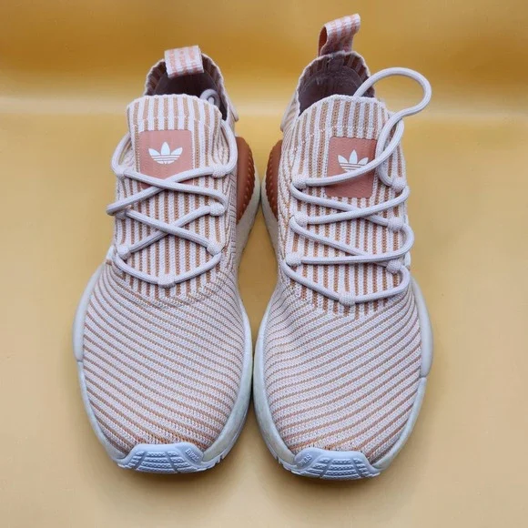 Adidas NMD W1 Shoes Womens Size 6 Pink White Stripe Originals ID4268 Boost Sole - Picture 2 of 11